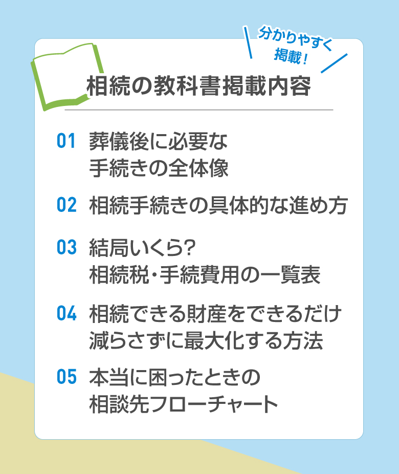 分かりやすく掲載！相続の教科書掲載内容